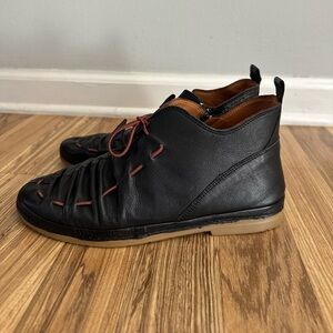 Lemon N Lime Women Black Leather Flat Ankle Boots Flexible Size 38
